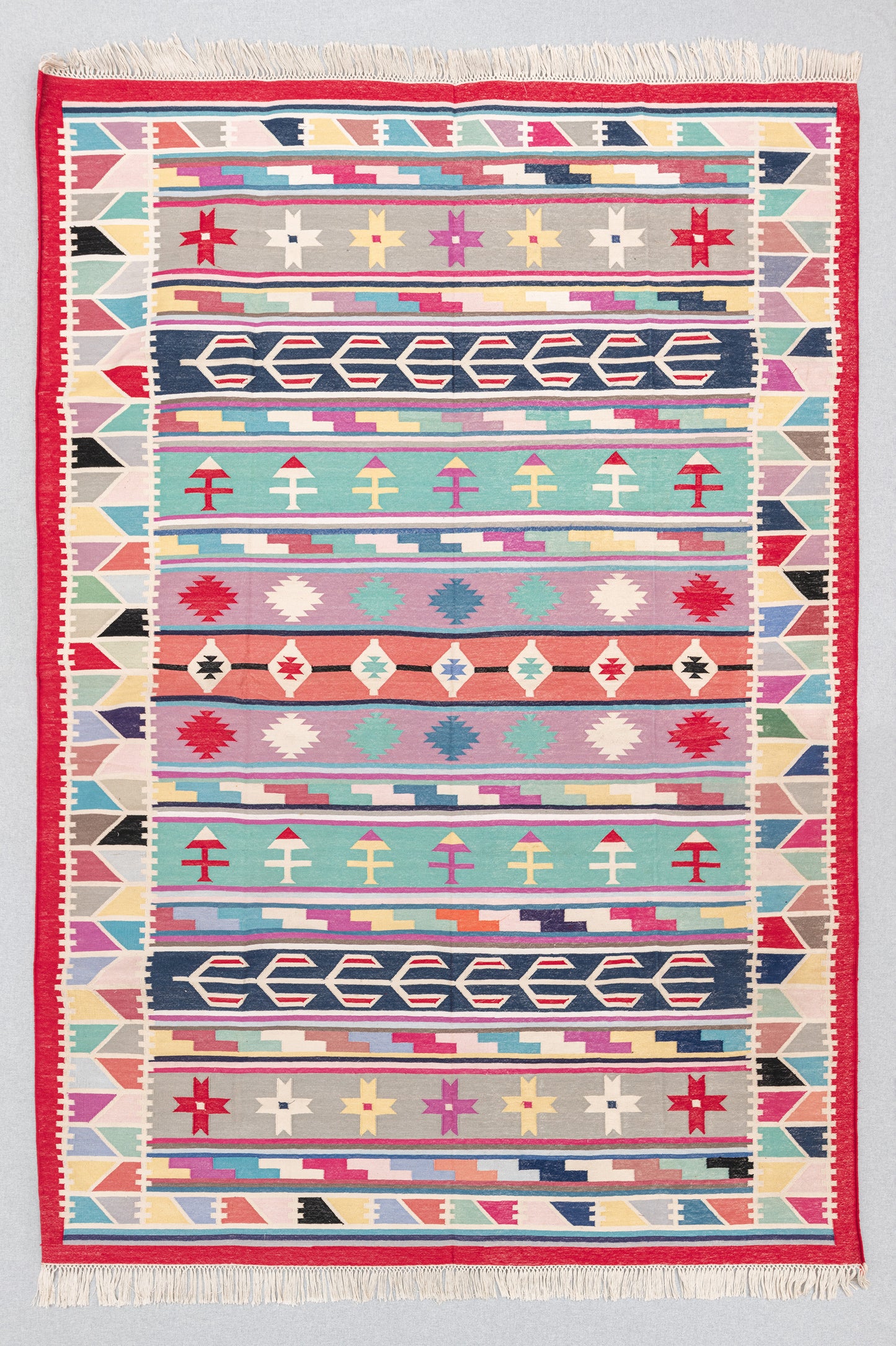 Handwoven Geometric Rug [layered symbols]