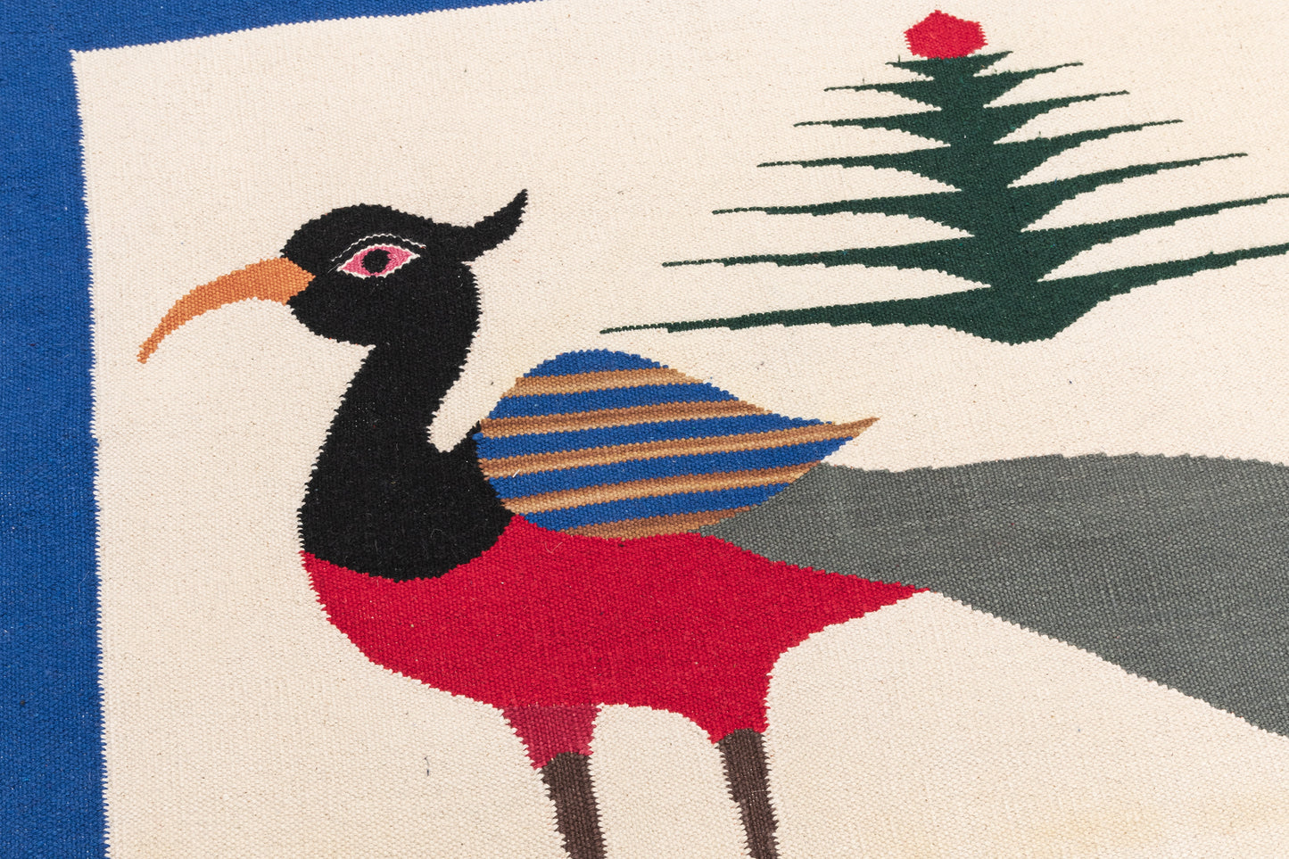 Handwoven Pictorial Rug [talking birds]